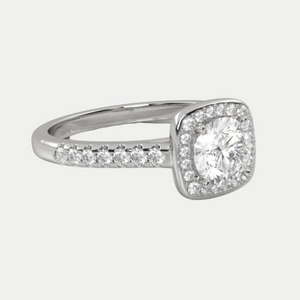 Pave Halo Engagment Ring