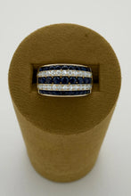 Load image into Gallery viewer, Solid Yellow Gold Sapphire &amp; Diamond Ring Wide Band Statement Jewelry Ring
