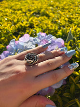 Load image into Gallery viewer, Sterling Silver Rose Ring | Sculpted Floral Statement Jewelry
