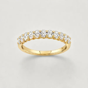 Oval Shape  Yellow Gold Diamond Wedding Ring