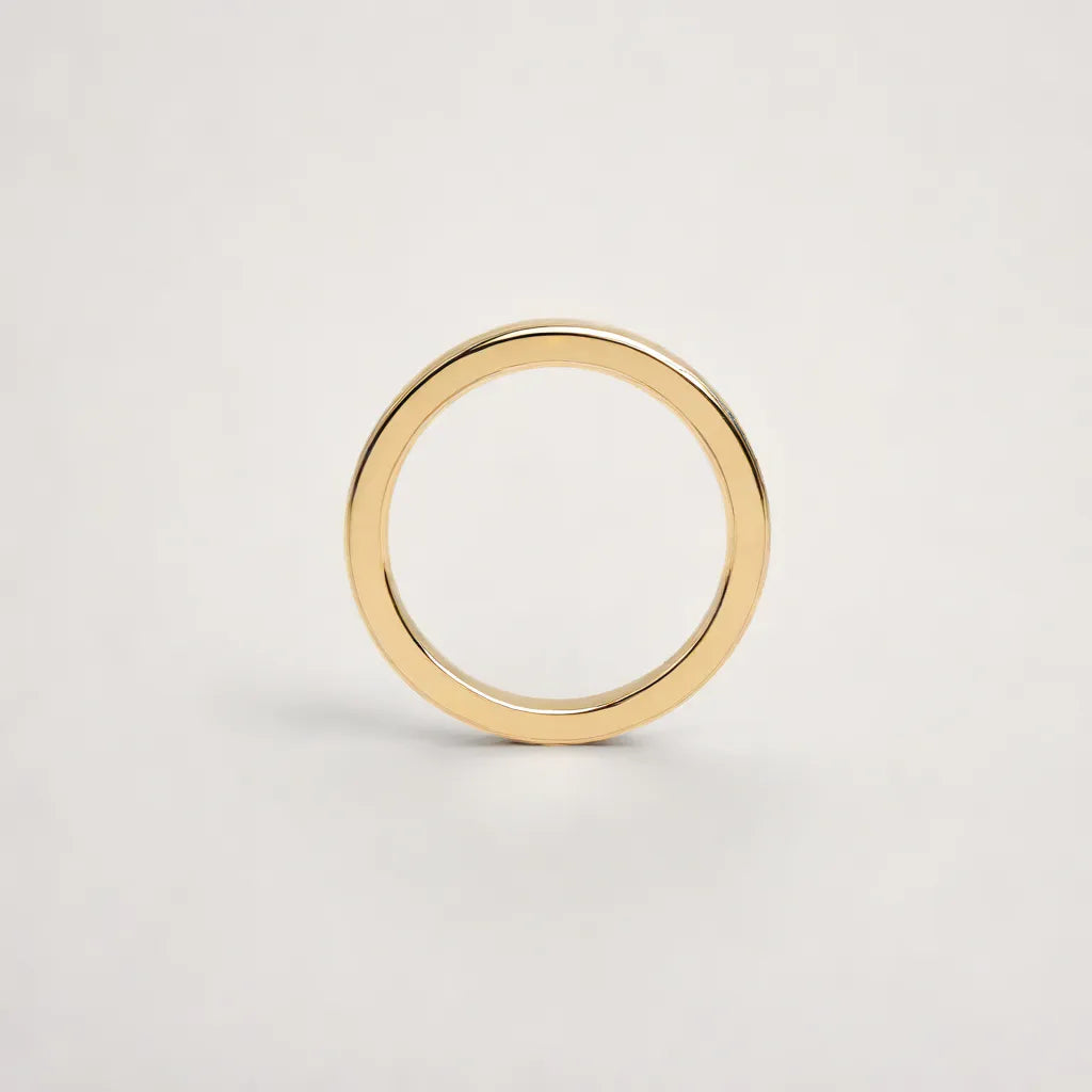 Bead Set Pave Yellow Gold Wedding Band