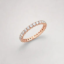 Load image into Gallery viewer, Share Claw Rose Gold Eternity Wedding Band
