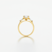 Load image into Gallery viewer, Yellow Gold  2 ct Plus Oval Shape and Pear Shape Sides  Engagment Ring
