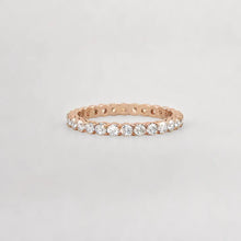 Load image into Gallery viewer, Share Claw Rose Gold Eternity Wedding Band
