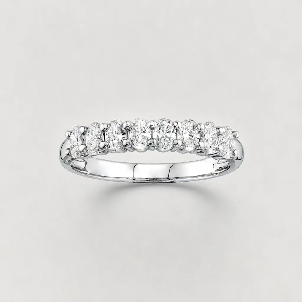 Oval Shape Diamond Wedding Band