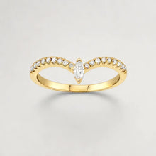 Load image into Gallery viewer, Marquise Style Yellow Gold Wedding Band with Diamonds
