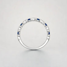 Load image into Gallery viewer, Mezmerising Wedding Band with Ocean Blue Sapphires
