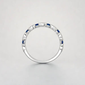 Mezmerising Wedding Band with Ocean Blue Sapphires