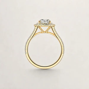 Double Halo Yellow Gold Engagment Ring