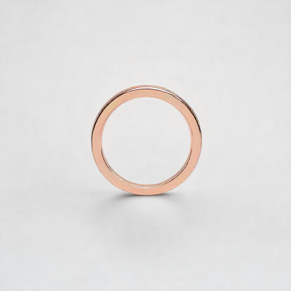 Bead Set Pave Rose Gold Wedding Band