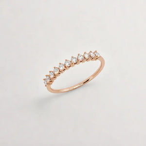 Three Claw Setting Style Rose Gold Wedding Band