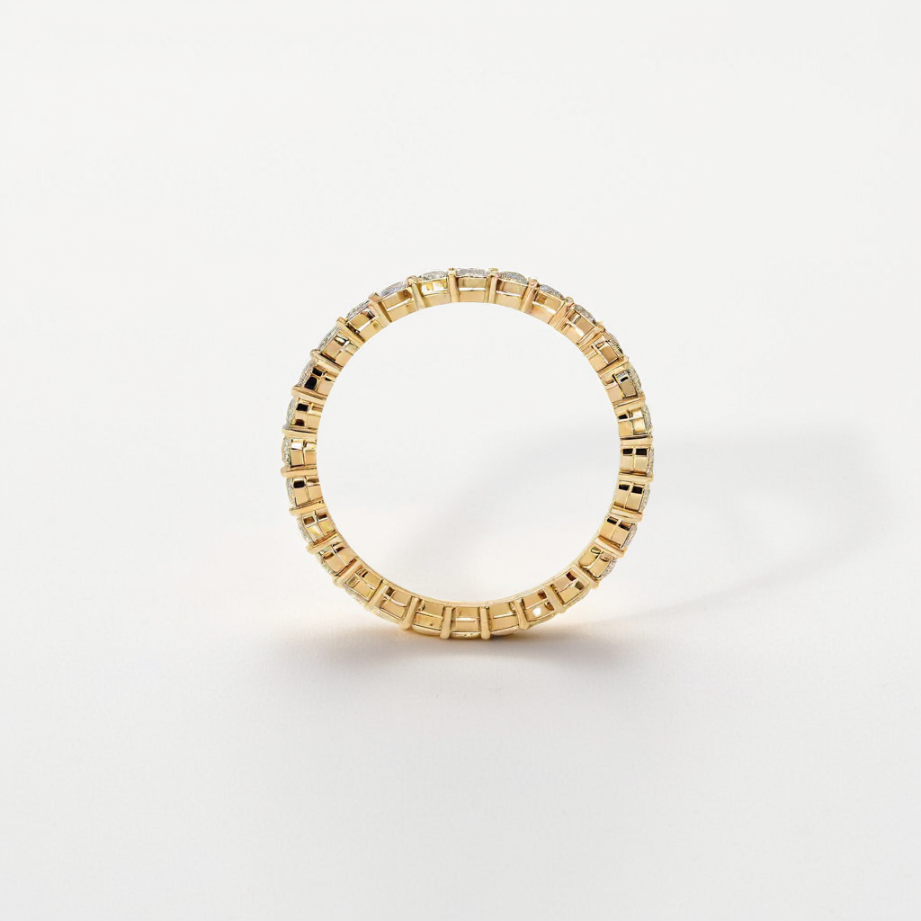 Share Claw Yellow Gold Eternity Wedding Band