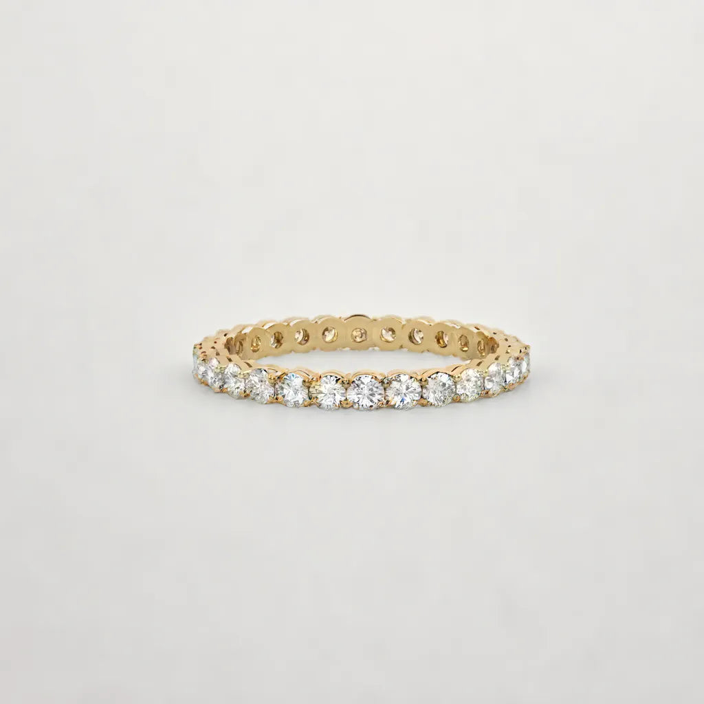 Share Claw Yellow Gold Eternity Wedding Band