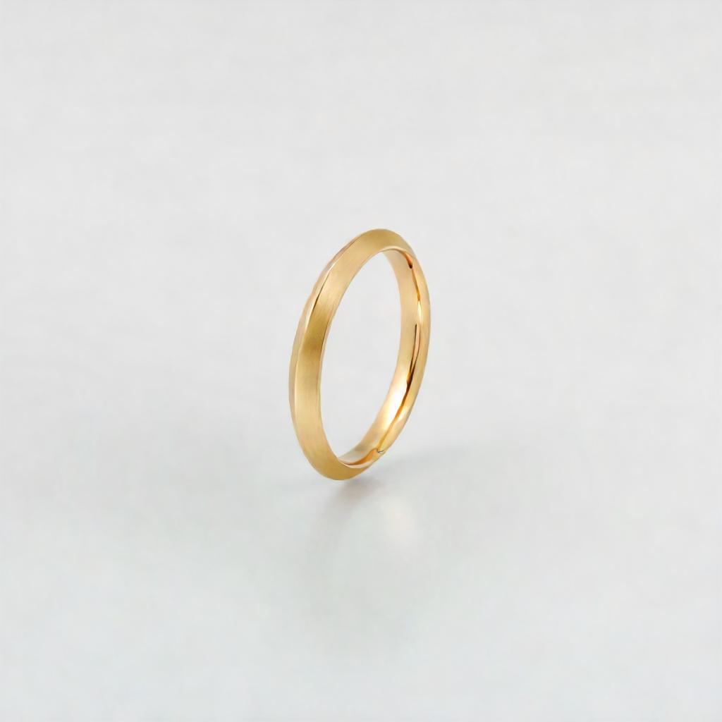Yellow Gold Knife Edge Ladies Wedding Band