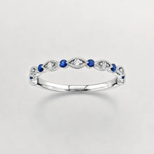 Load image into Gallery viewer, Mezmerising Wedding Band with Ocean Blue Sapphires
