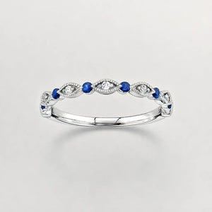 Mezmerising Wedding Band with Ocean Blue Sapphires