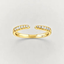 Load image into Gallery viewer, Yellow Gold Merging Wedding Band with Diamonds
