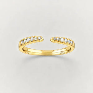 Yellow Gold Merging Wedding Band with Diamonds