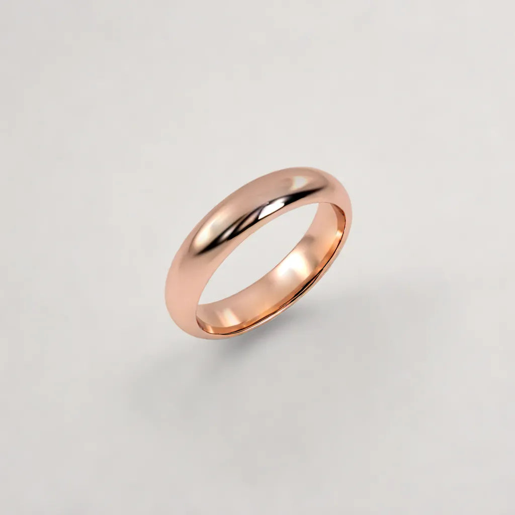 Classic D Shape 5mm Rose Gold Wediing Band