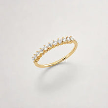 Load image into Gallery viewer, Three Claw Setting Style Yellow Gold Wedding Band
