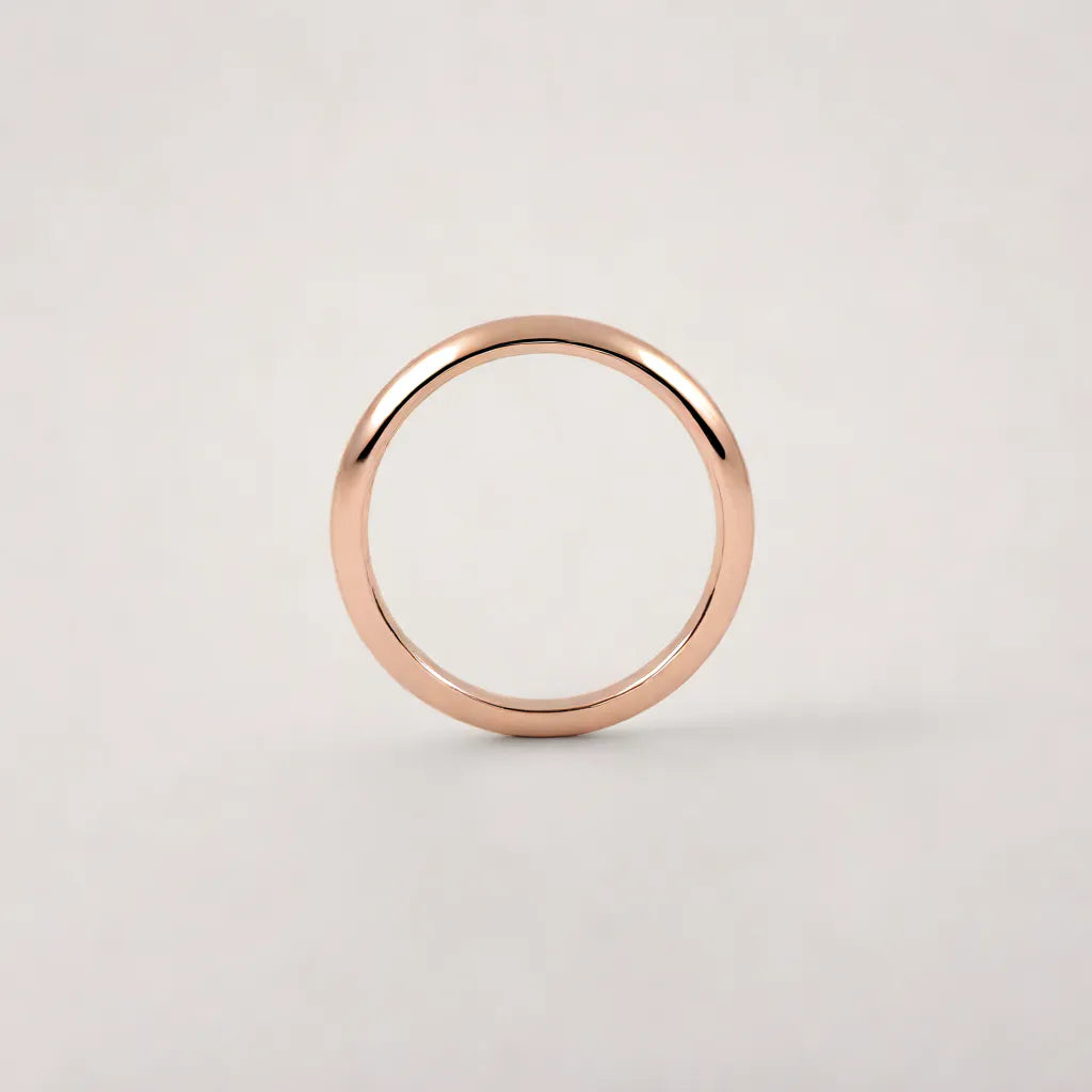 Classic D Shape 5mm Rose Gold Wediing Band