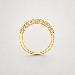 Oval Shape  Yellow Gold Diamond Wedding Ring