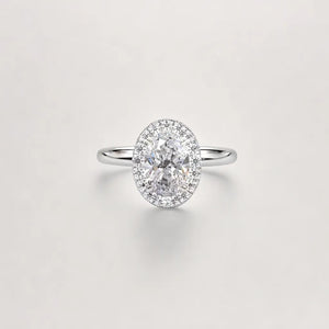 Halo Oval Shape Engagment Ring