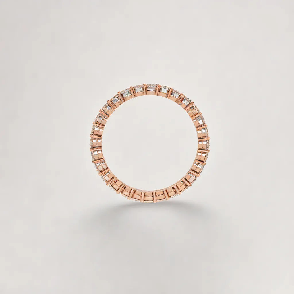 Share Claw Rose Gold Eternity Wedding Band