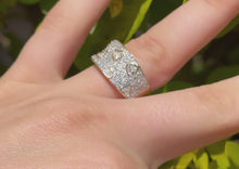 Load and play video in Gallery viewer, 9ct Yellow Gold Wide Heart Design Pave RIng - 0.60ct Natural Diamonds
