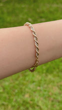 Load and play video in Gallery viewer, Handmade Two Tone 9ct Gold Rope Bracelet 5.60 Grams
