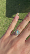 Load and play video in Gallery viewer, Natural Australian Opal Diamond Ballerina Ring | Solid 9ct Yellow Gold, 0.52ct Diamonds
