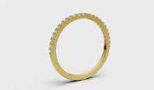 Load and play video in Gallery viewer, Yellow Gold Half Eternity Band with 23  Diamonds (0.185ct) Cut Claw Setting
