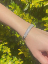 Load and play video in Gallery viewer, Solid Yellow Gold Bangle: 2.00 Carat Natural Diamonds Set in Pave Style Setting
