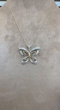 Load and play video in Gallery viewer, 9ct Two-Tone Gold Butterfly Pendant: Natural Diamond Accent
