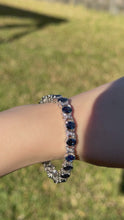Load and play video in Gallery viewer, White Gold Natural Sapphire &amp; Diamond Bracelet | 20 Natural Sapphires 5ct | 1ct Natural Diamonds | Luxury Tennis Bracelet
