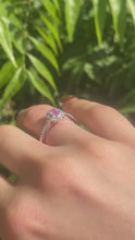 Load and play video in Gallery viewer, Real Pink Sapphire Diamond Ring: 9ct Solid White Gold Dress Ring

