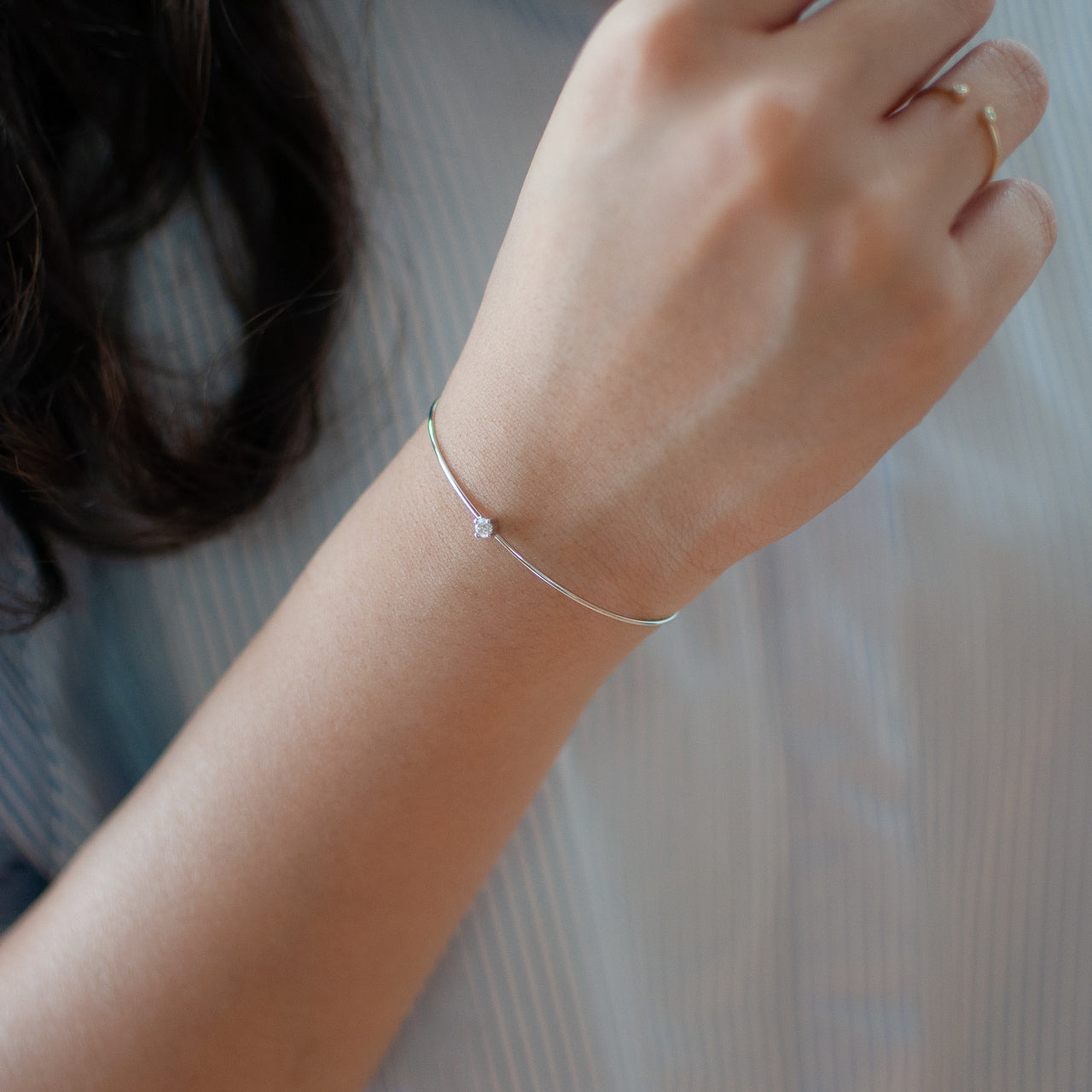 Diamond Bangle -18k Gold -Bracelet-Valentines Day-Gift-Sale-Petite Jewellery