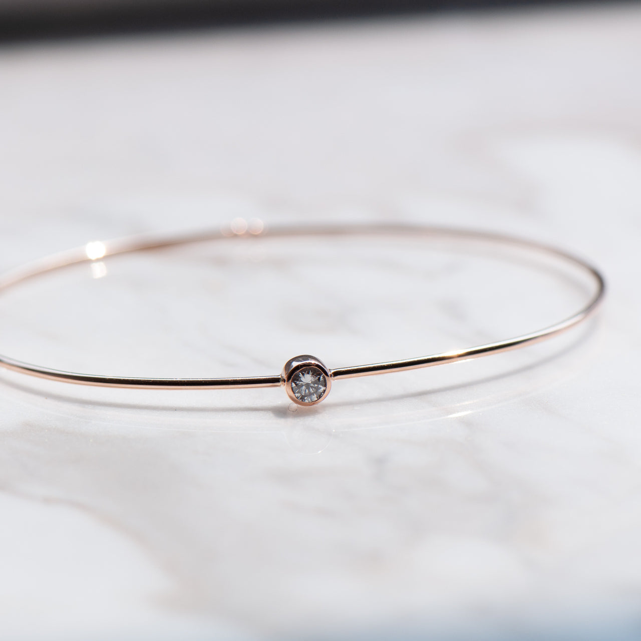 Diamond Bangle - 18k Gold -Bracelet -Petite Jewellery -Valentines Day - Gift -Sale