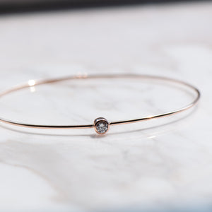 Diamond Bangle - 18k Gold -Bracelet -Petite Jewellery -Valentines Day - Gift -Sale