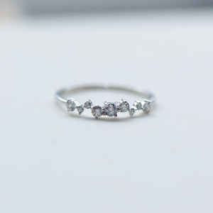 Irregular Diamond Ring-18k Gold-Valentines Day-Sale-Gift-Petite