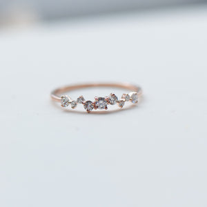 Irregular Diamond Ring-18k Gold-Valentines Day-Sale-Gift-Petite