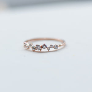 Irregular Diamond Ring-18k Gold-Valentines Day-Sale-Gift-Petite