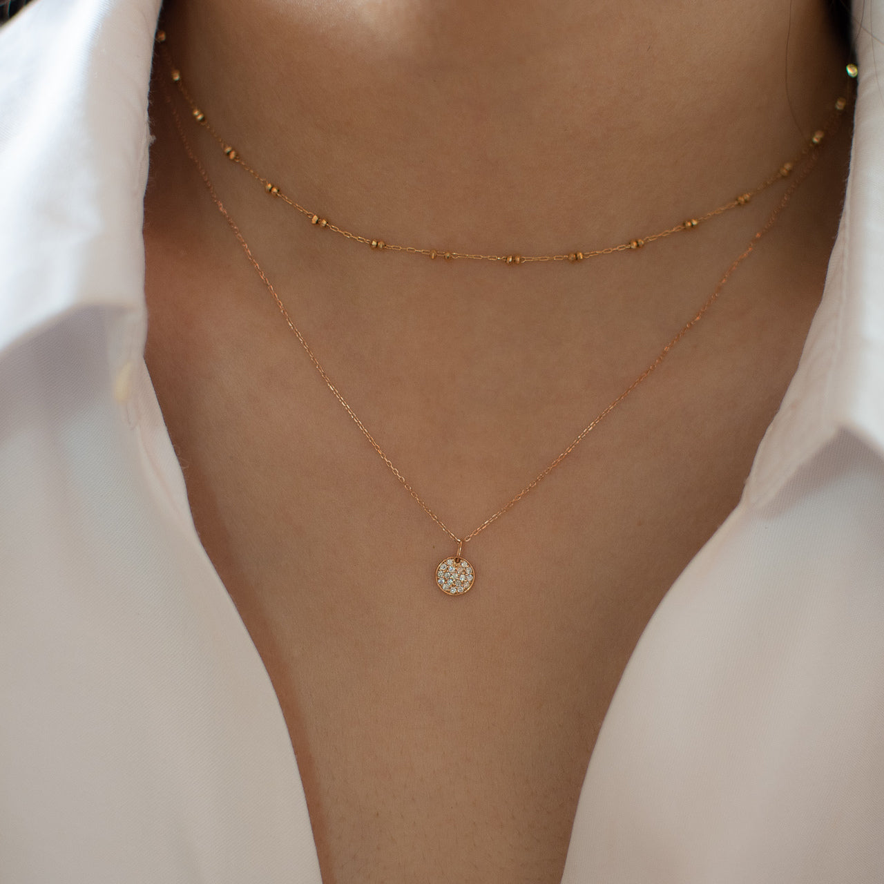 Diamond Necklace - 18k Gold -Valentines Day-Sale-Gift-Petite Jewellery