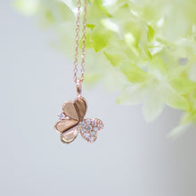 Load image into Gallery viewer, Clover Diamond Necklace -18k Gold -Flower pendent -Valentines Day -Gift-Sale
