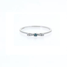 Load image into Gallery viewer, Little Ribbon Shape with a Centre Stone Blue or Pink Diamond
