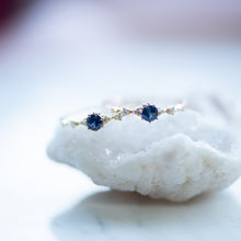 Load image into Gallery viewer, Royal Blue Sapphire Diamond Ring -18k Gold -Valentines Day-Gift-Sale-Petite
