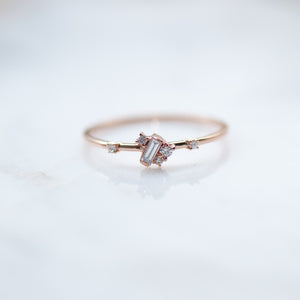 Diamond Ring -New York Style -18 k Gold -Petite Jewellery -Valentines Day -Gift